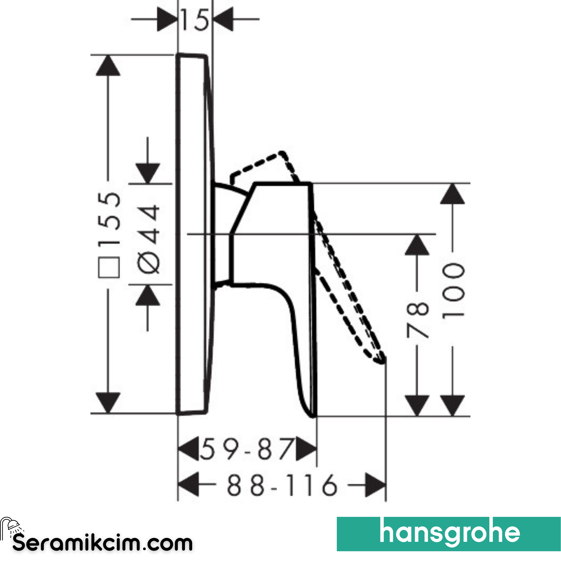 Hansgrohe Talis E Ankastre Duş Bataryası Mat Beyaz 71765700