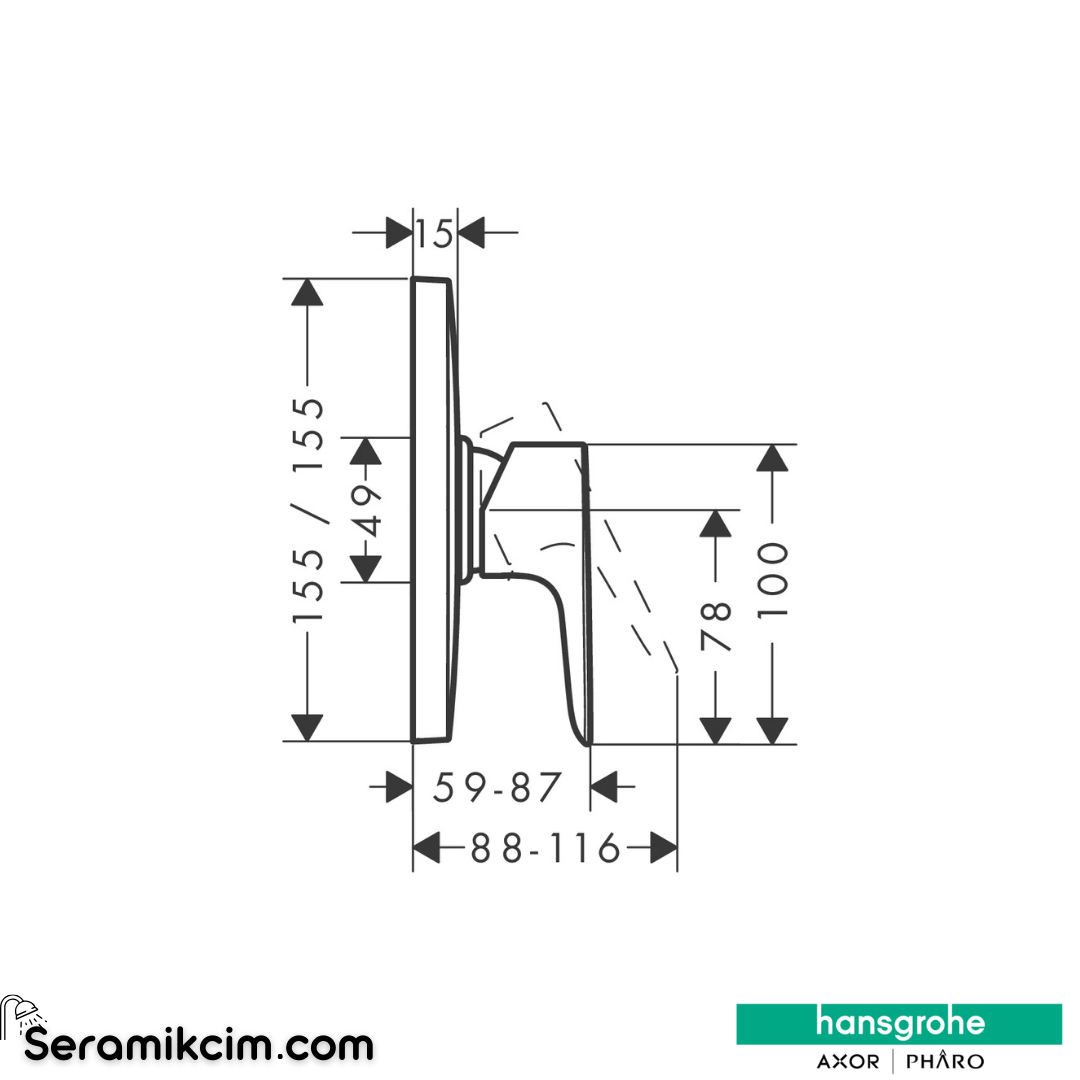Hansgrohe Talis E Ankastre Duş Bataryası Krom 71768000