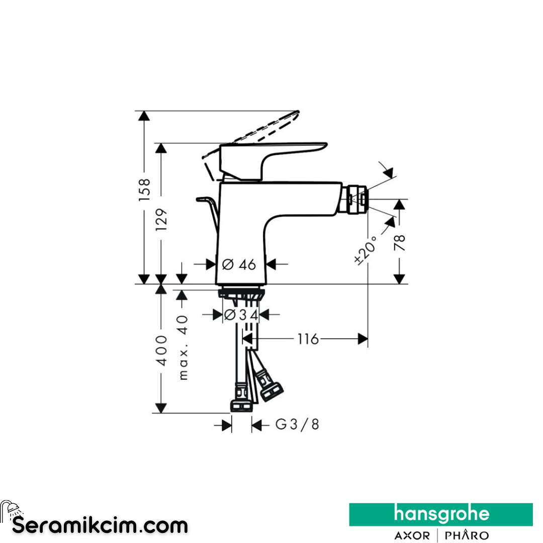 Hansgrohe Talis E Bdm M Ablauf Mat Bronz 71720140