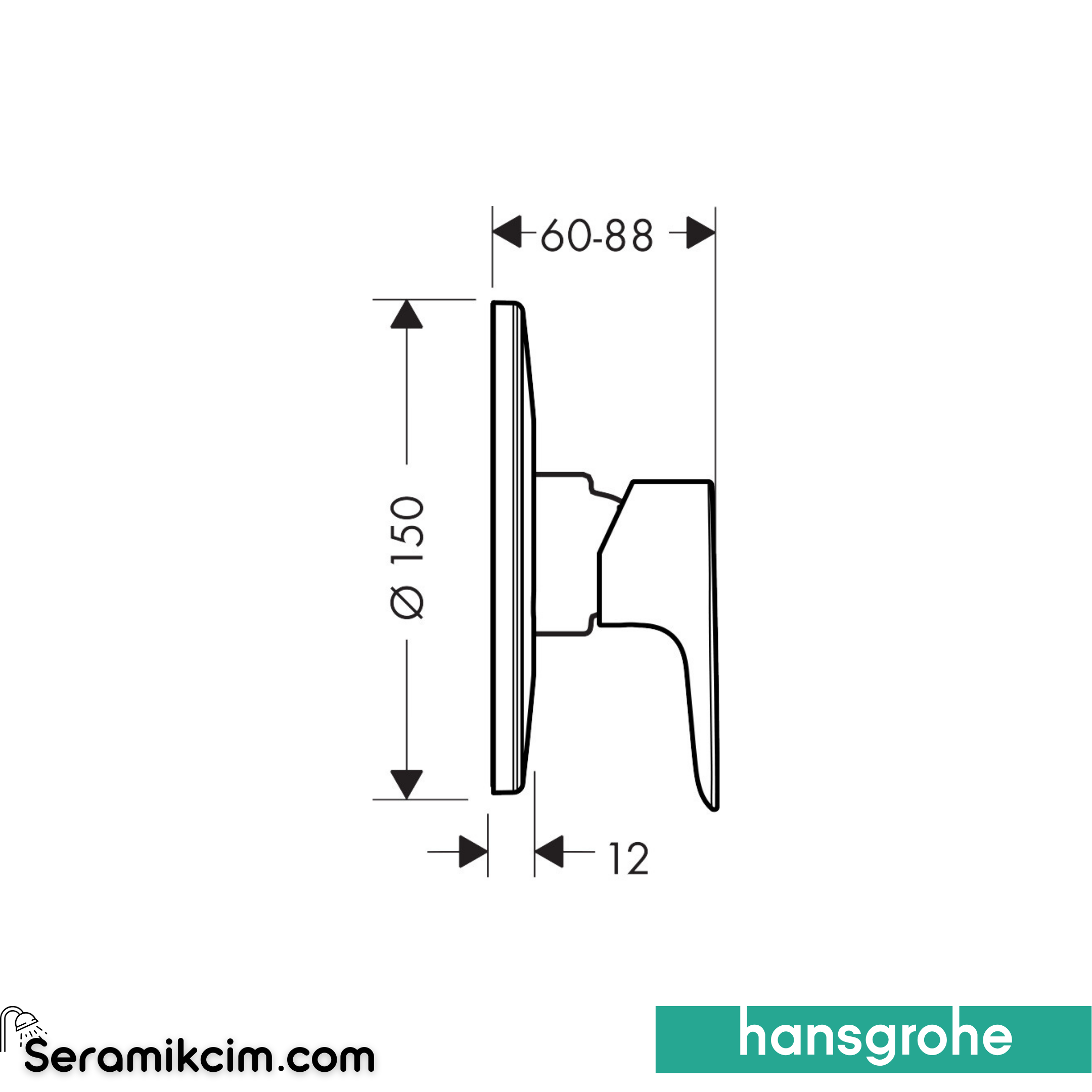Hansgrohe Talis E Duş Bataryası Ankastre Krom 71766000