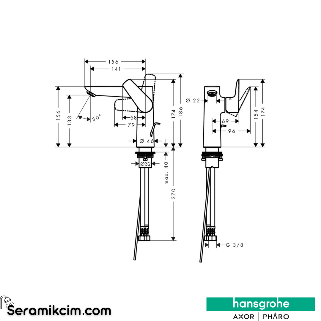Hansgrohe Talis E Lavabo Bataryası,150, Sifon Kumandalı Mat Bronz 71754140