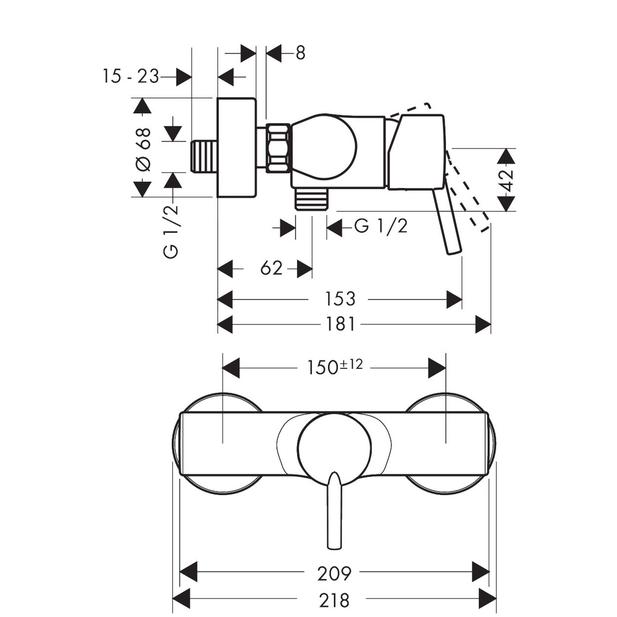Hansgrohe Talis S Aplike Duş Bataryası 32620000