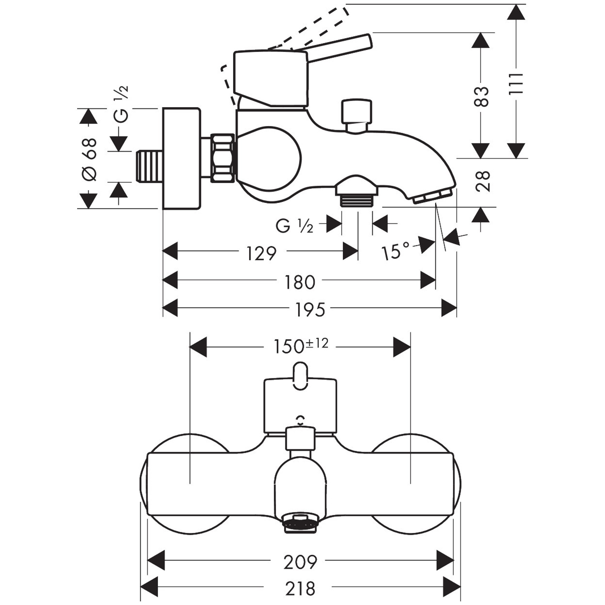 Hansgrohe Talis S Banyo Bataryası 32420000