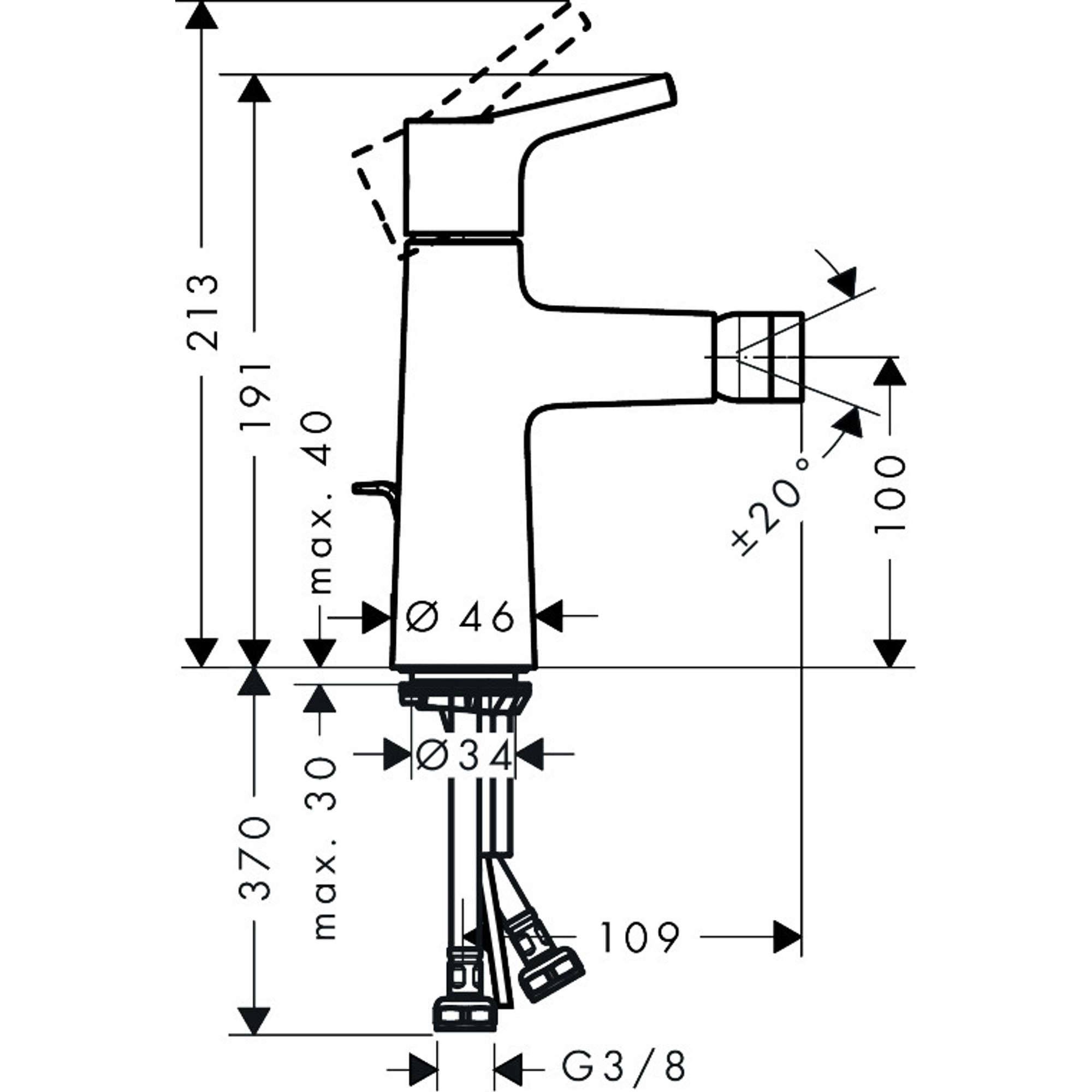 Hansgrohe Talis S Bide Bataryası Sifon Kumandalı Krom 72200000