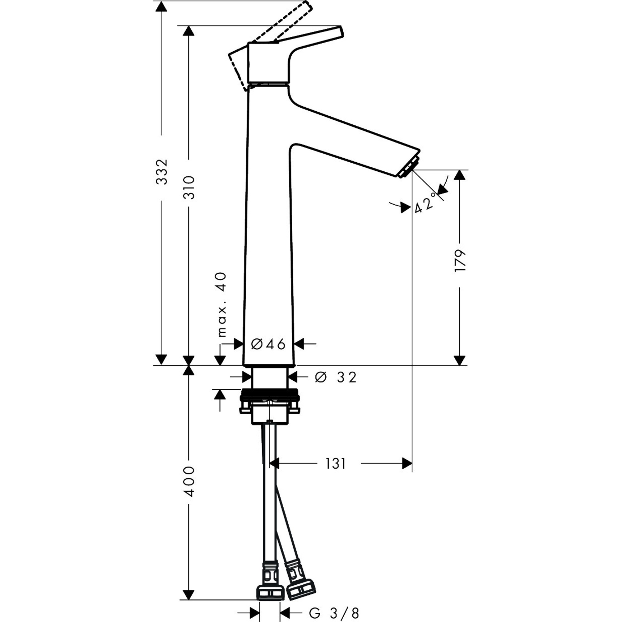 Hansgrohe Talis S Lavabo Bataryası 190, 72032000
