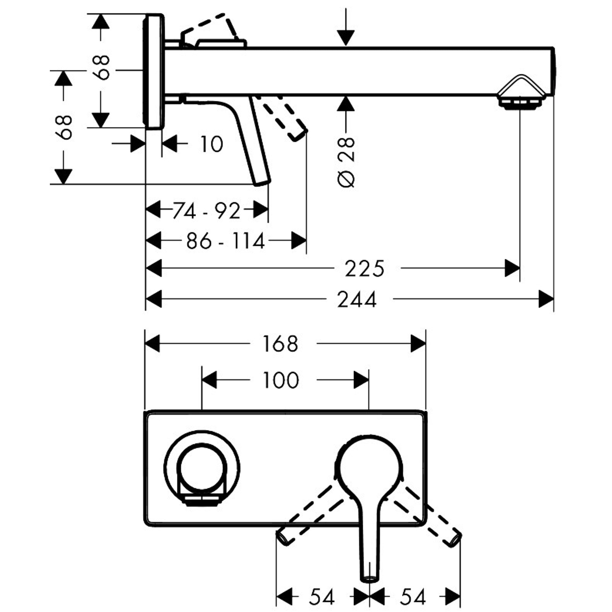 Hansgrohe Talis S Lavabo Bataryası Ankastre 225 Mm 72111000