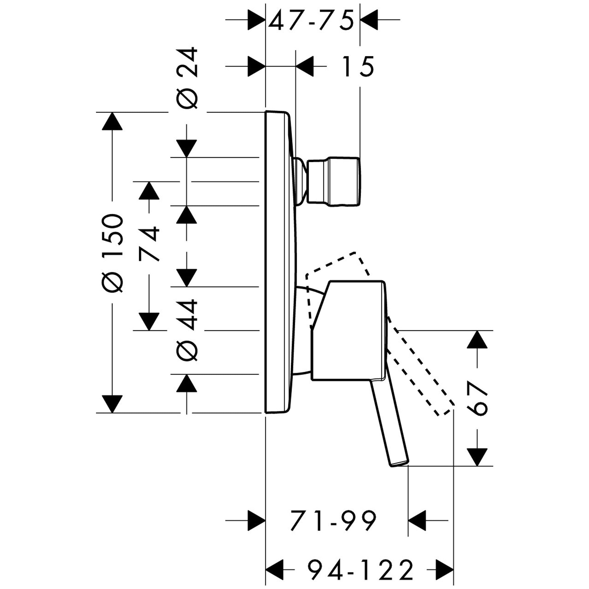 Hansgrohe Talis S2 Ankastre Banyo Bataryası Krom 32475000