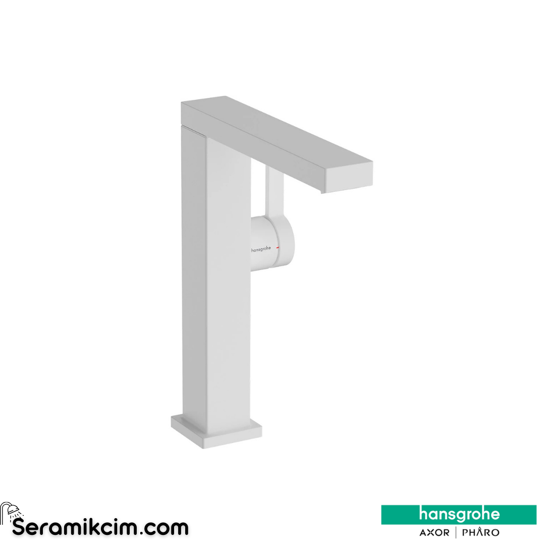Hansgrohe Tecturis E 210 Fine Lavabo Bataryası Coolstart Döner Gaga Bas-Aç Gider Seti İle Mat Beyaz 73063700