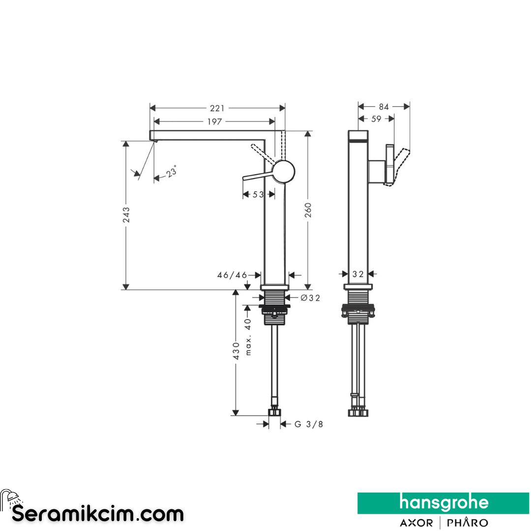 Hansgrohe Tecturis E 240 Fine Lavabo Bataryası Coolstart Ecosmart+ Mat Beyaz 73072700