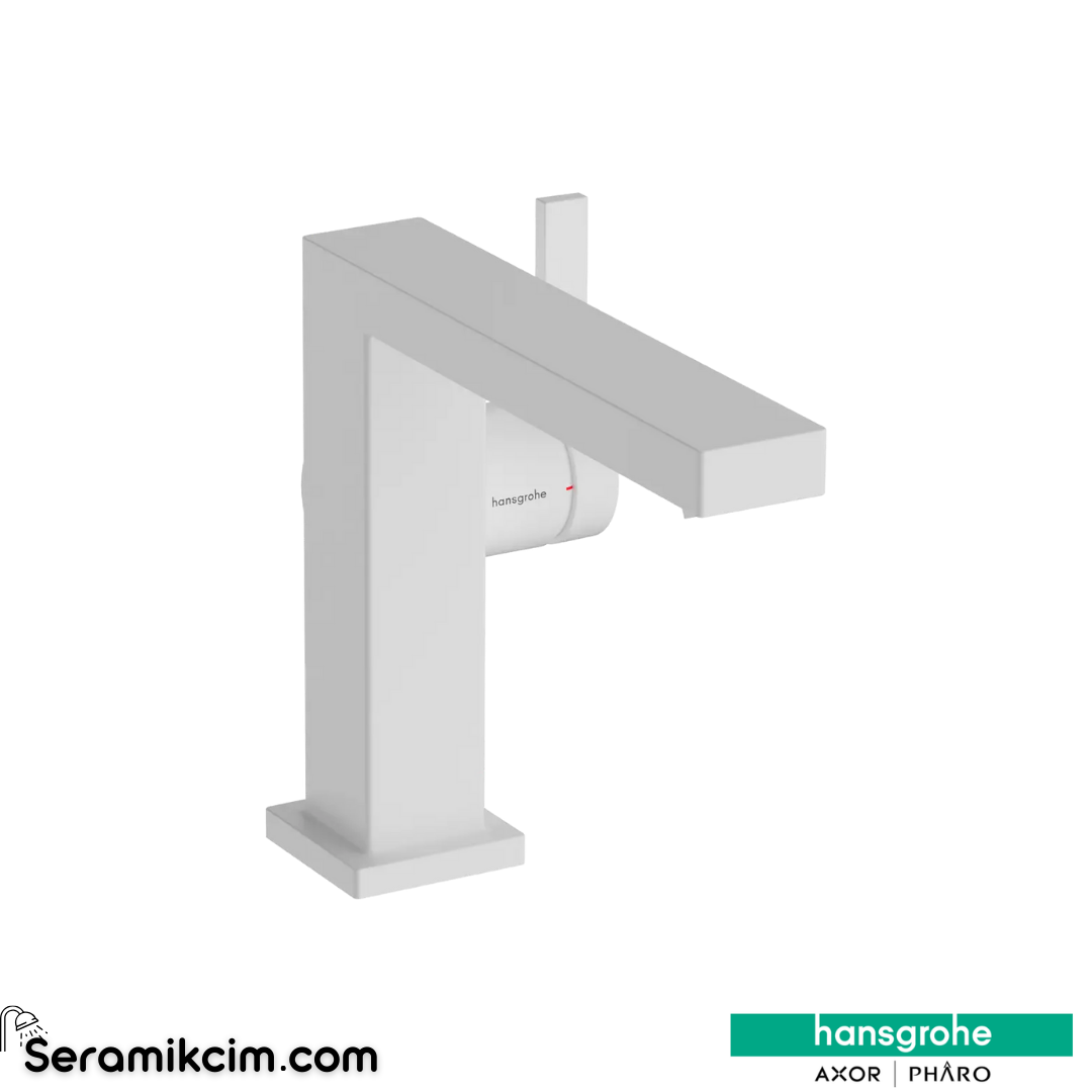 Hansgrohe Tecturis E Lavabo Bataryası 110 Fine Coolstart Ecosmart+ Bas-Aç Gider Seti İle Mat Beyaz 73020700