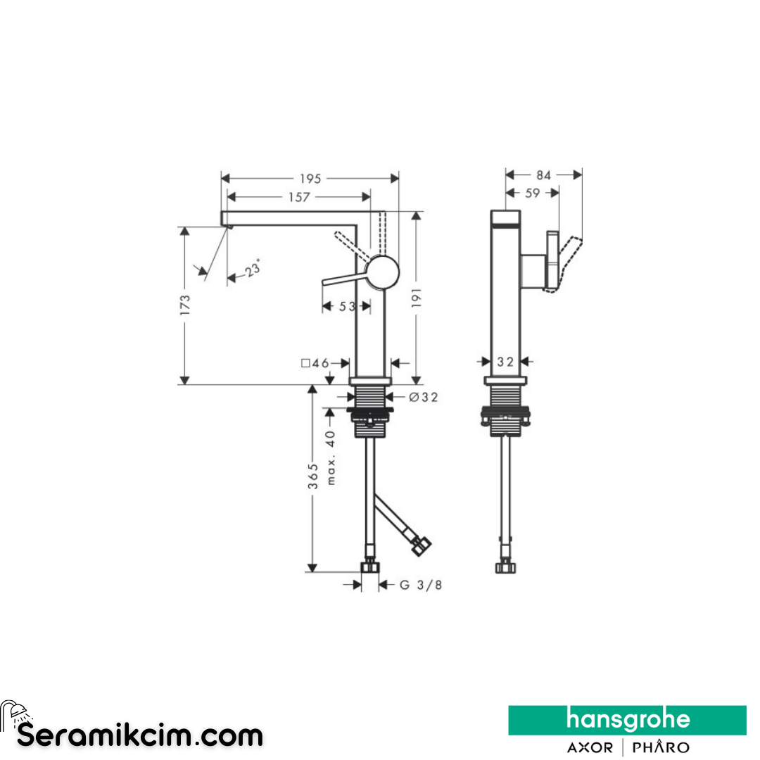 Hansgrohe Tecturis E Lavabo Bataryası 150 Fine Coolstart Bas-Aç Gider Seti İle Krom 73042000