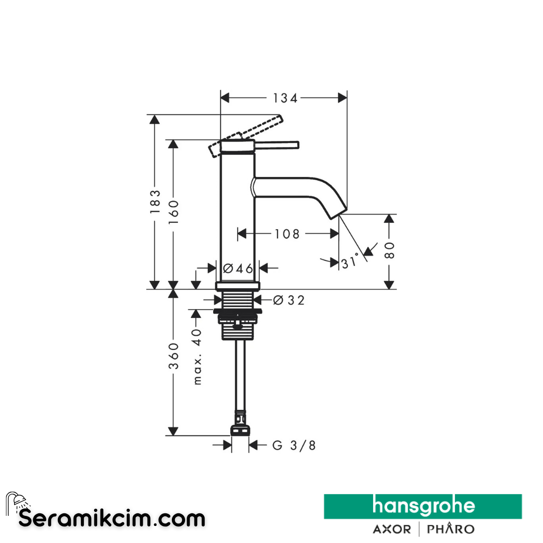 Hansgrohe Tecturis S 240 Fine Lavabo Bataryası Coolstart Bas-Aç Gider Seti İle Mat Siyah 73373670
