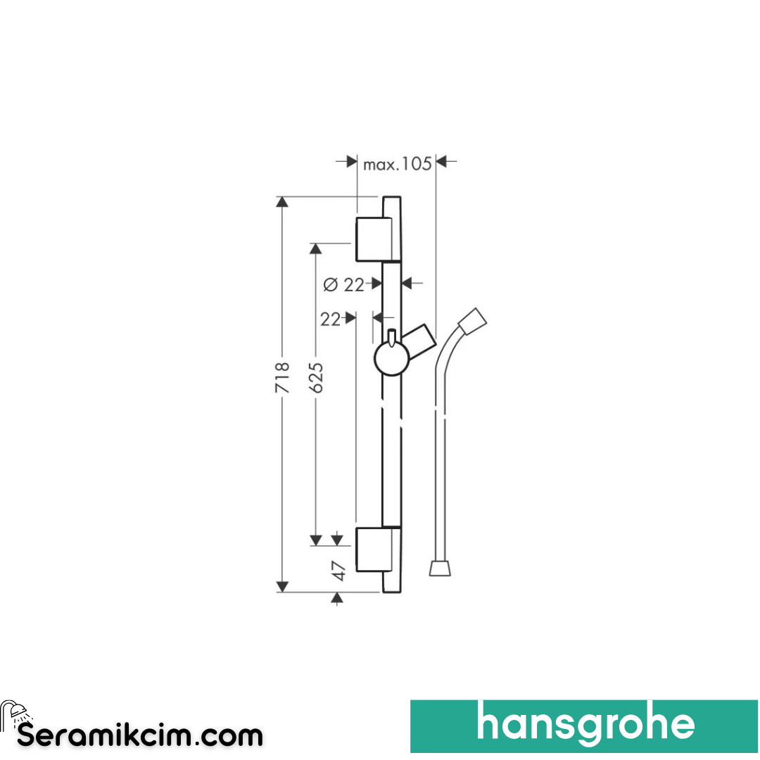 Hansgrohe Unıca'S Puro Duş Tiji 65cm Krom 28632000