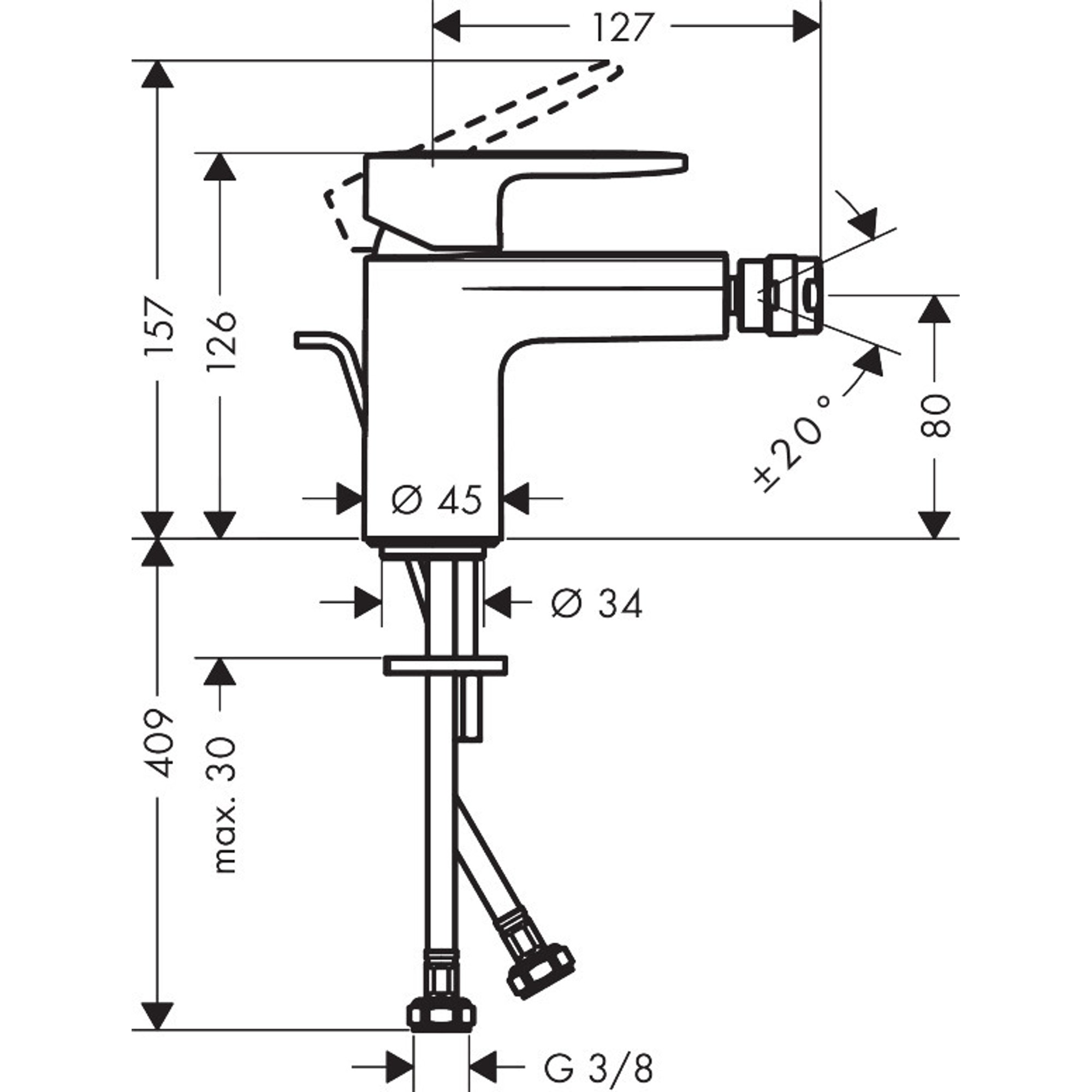 Hansgrohe Vernis Blend Bide Bataryası Kumandalı 71210000