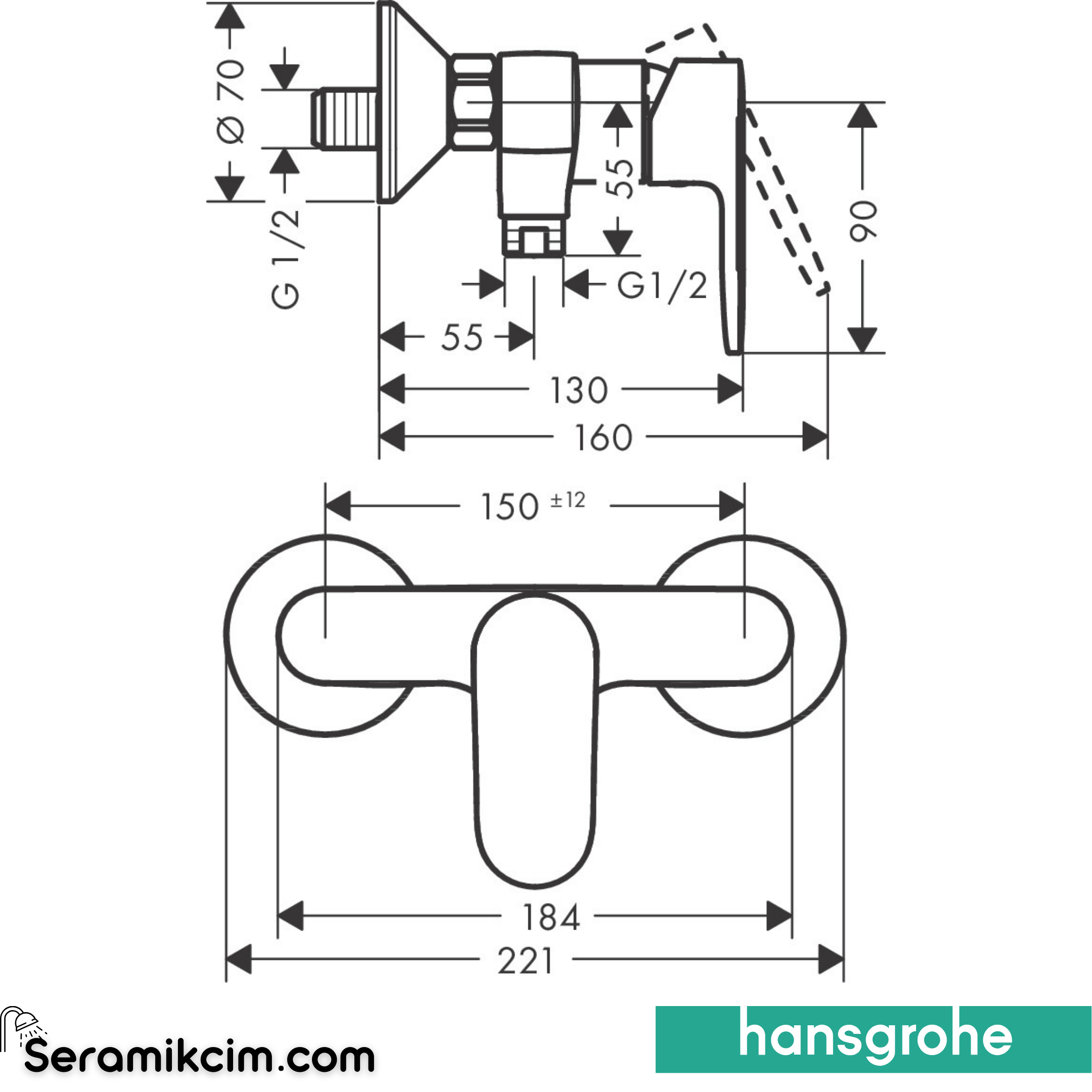 Hansgrohe Vernis Blend Duş Bataryası 71640670