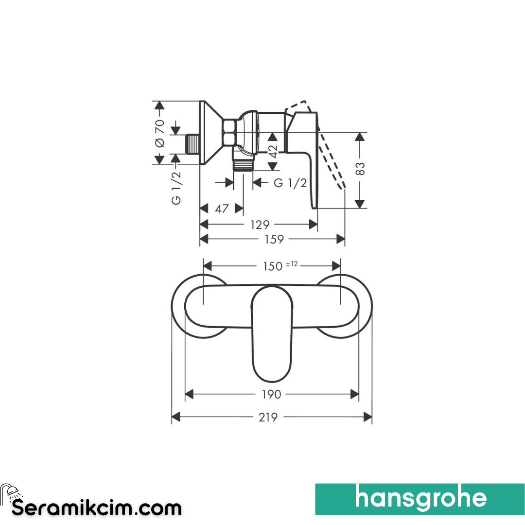 Hansgrohe Vernis Blend Duş Bataryası Krom 71640000