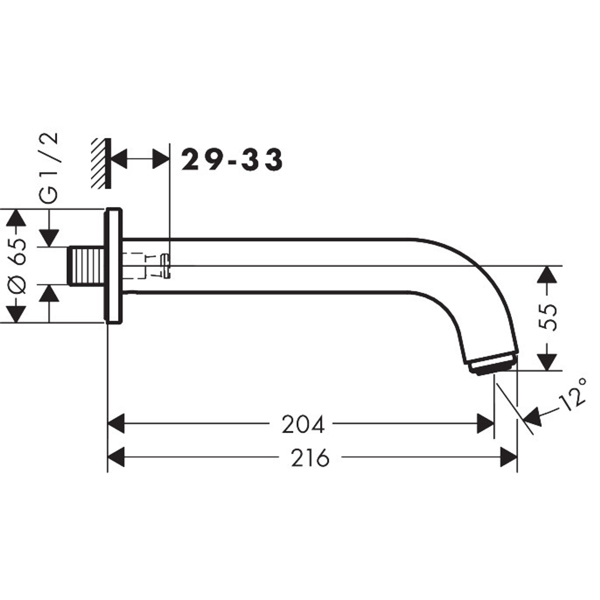 Hansgrohe Vernis Blend Küvet Çıkış Ucu Mat Siyah 71420670