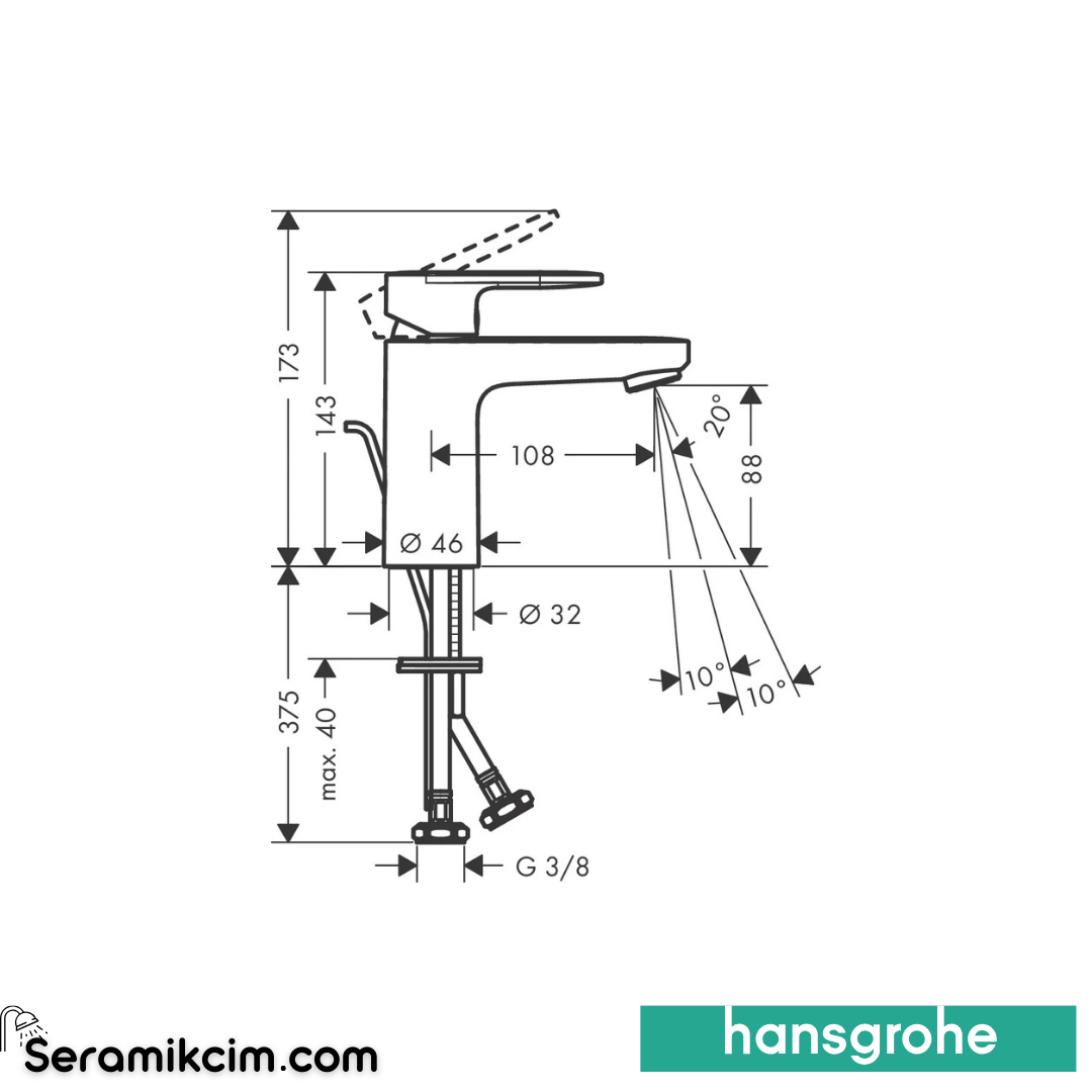 Hansgrohe Vernis Blend Lavabo Bataryası 100 Sifon Kumandalı Krom 71551000