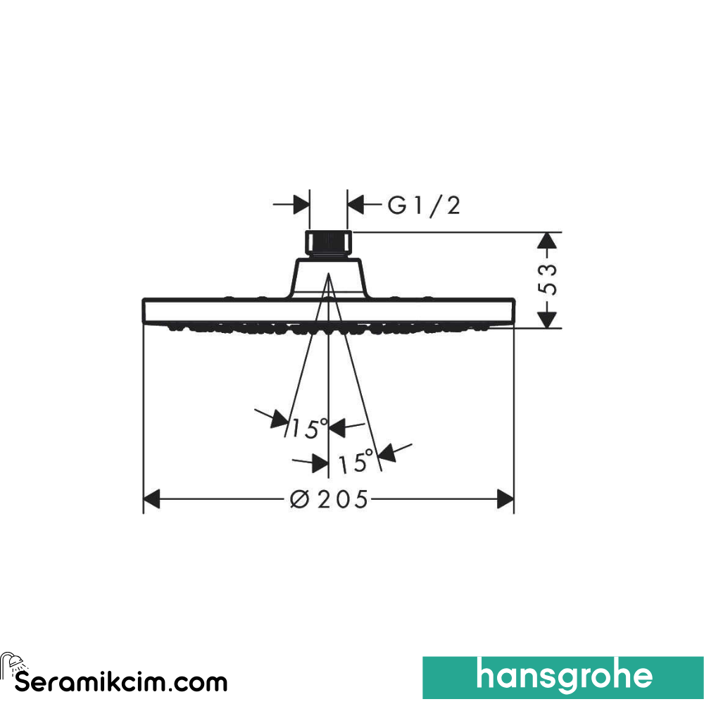 Hansgrohe Vernis Blend Tepe Duşu200 1 Fonksiyonlu 26271670
