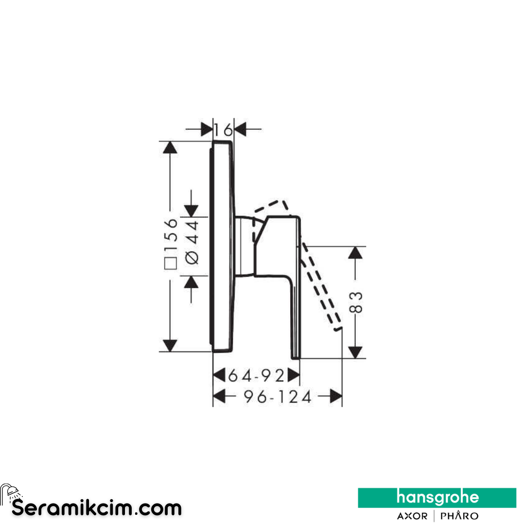 Hansgrohe Vernis Shape Ankastre Duş Bataryası Krom 71668000