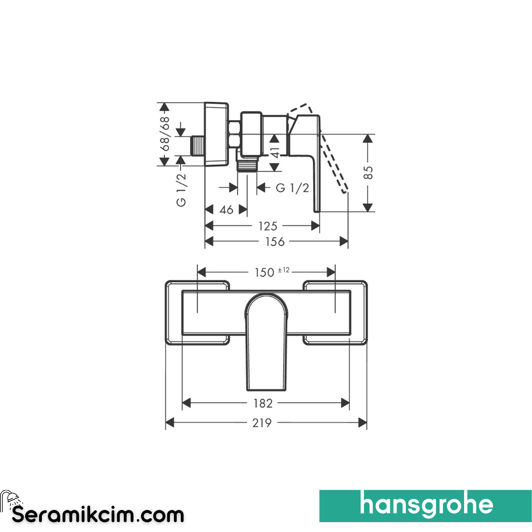 Hansgrohe Vernis Shape Duş Bataryası Krom 71650000