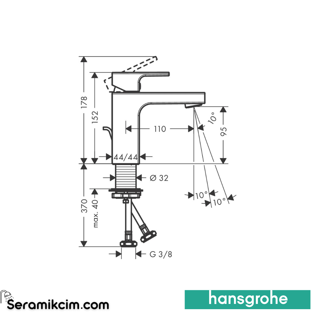 Hansgrohe Vernis Shape Lavabo Bataryası 70 Coolstart Krom 71593000