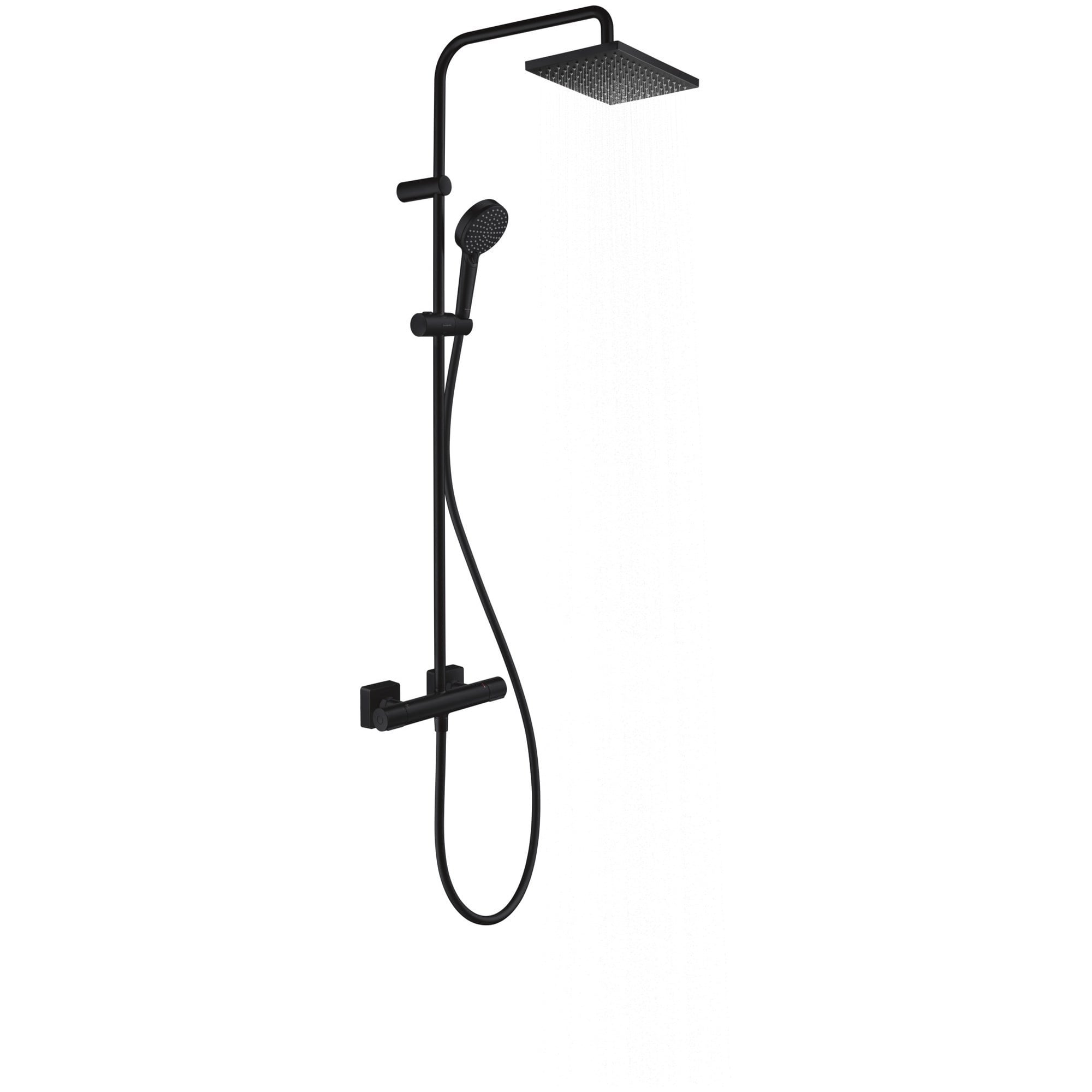 Hansgrohe Vernis Shape Termostatik Duş Sistemi 23x17 cm 1 Fonksiyonlu Mat Siyah 26286670