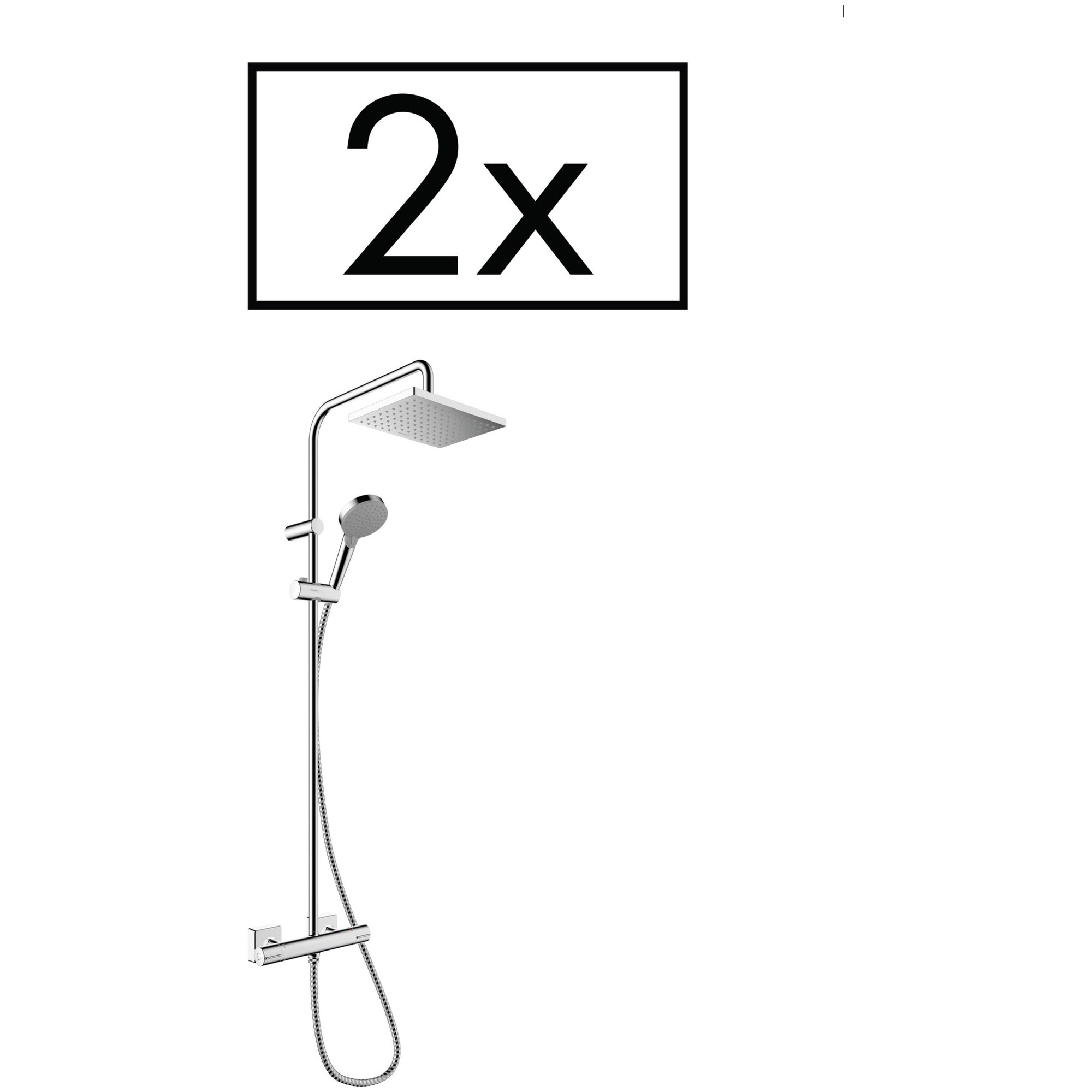 Hansgrohe Vernis Shape Termostatik Duş Sistemi 230 1 Fonksiyonlu 2 Adet Proje Paketi Krom 26287000