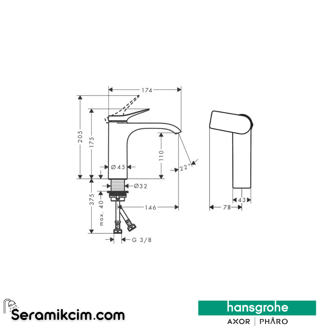 Hansgrohe Vivenis Tek Kollu Lavabo Bataryası Coolstart Mat Beyaz 75024700
