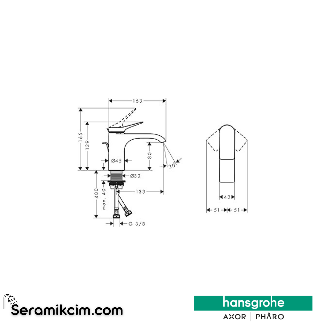 Hansgrohe Vivenis Tek Kollu Lavabo Bataryası 80 Sifon Kumandalı Mat Siyah 75010670