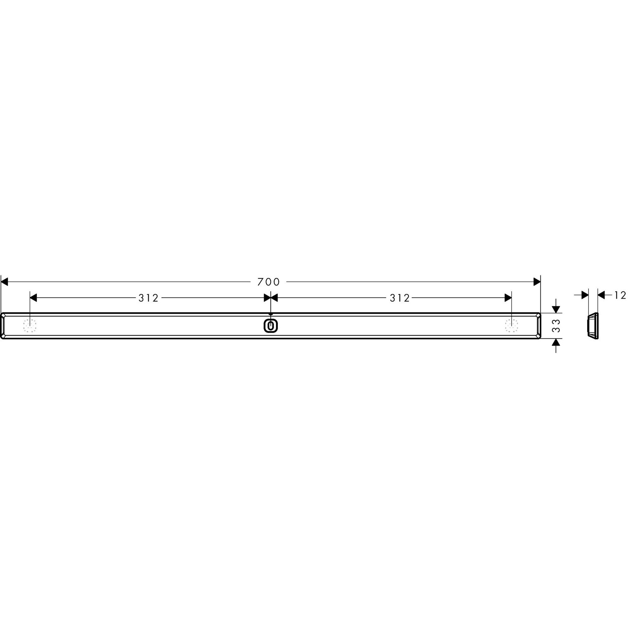 Hansgrohe Wallstoris Duvar Barı 70 Cm Mat Siyah 27904670