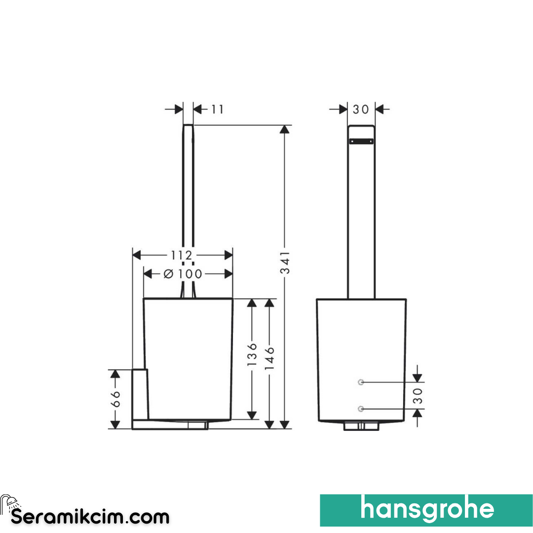 Hansgrohe Wallstoris Tuvalet Fırçalığı Mat Siyah 27927670