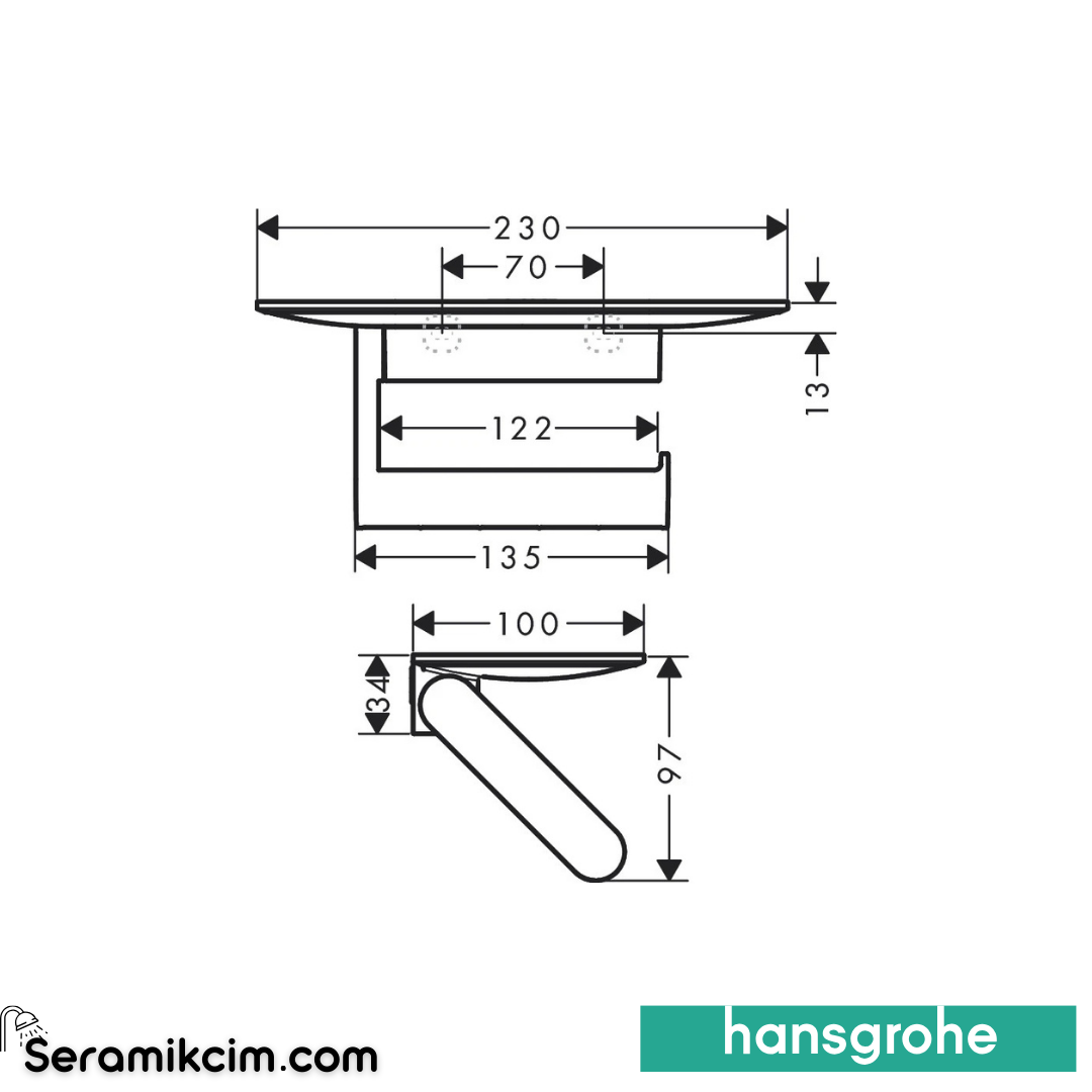 Hansgrohe Wallstoris Tuvalet Kağıtlığı Raflı Mat Beyaz 27928700