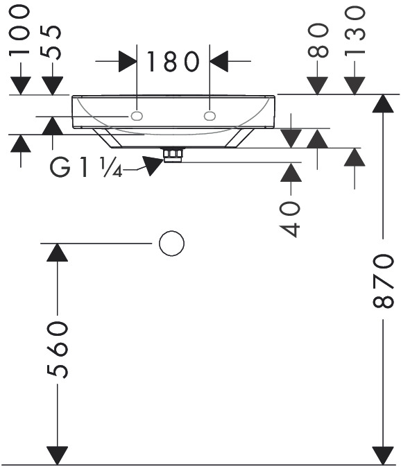 Hansgrohe Xelu Q Eetajerli Lavabo Armatür Deliksiz 50x48 cm Beyaz 61013450