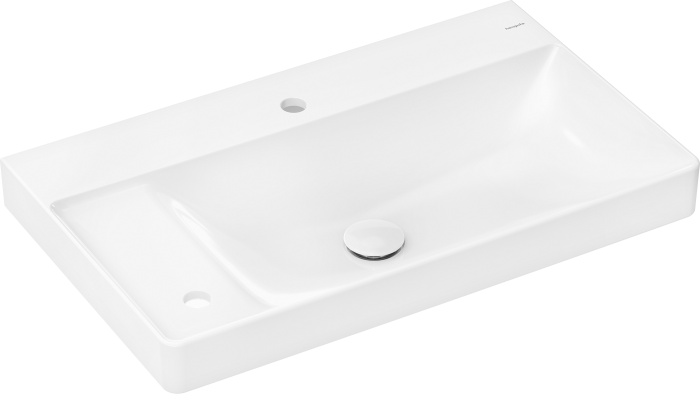 Hansgrohe Xelu Q Etajerli Lavabo Çift Armatür Delikli 80x48 cm Beyaz 61031450