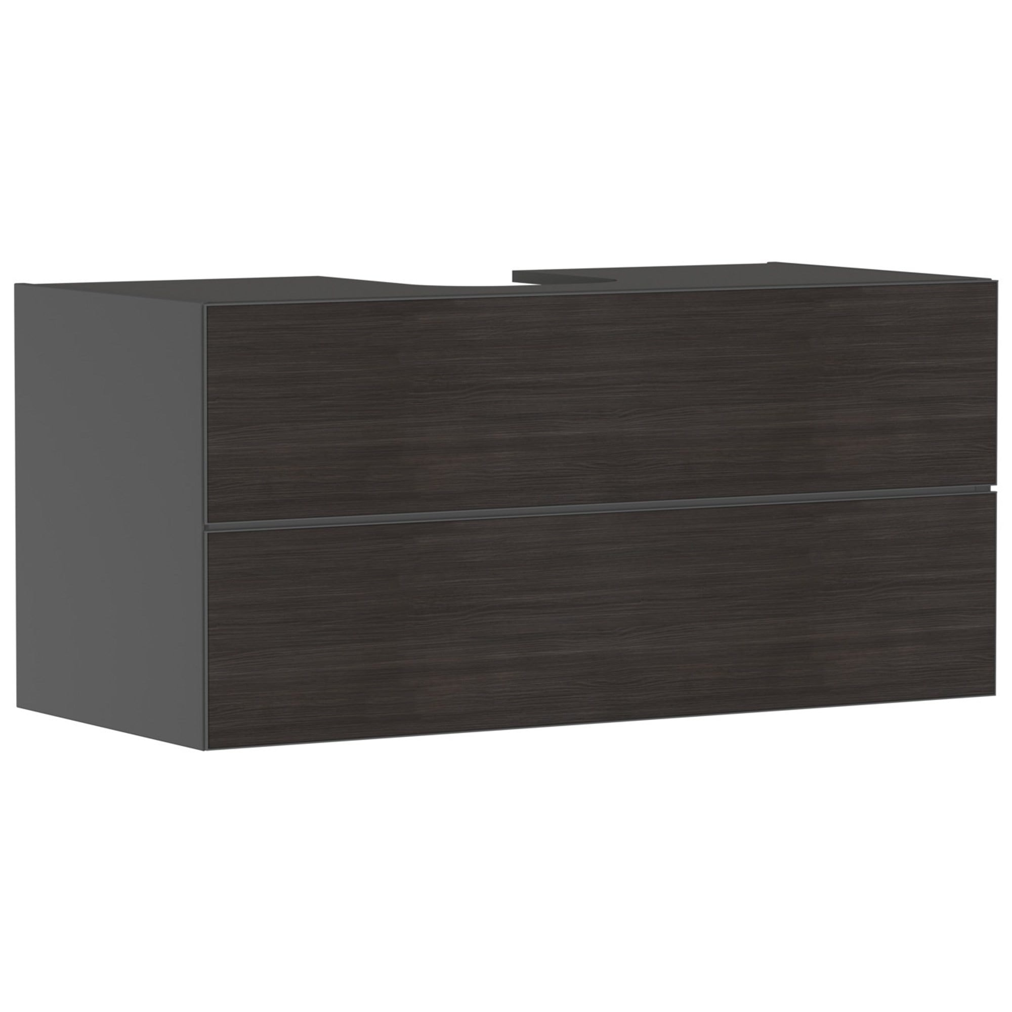 Hansgrohe Xevolos E Lavabo Dolabı 118x55 cm 2 Çekmeceli Konsol İçin Mat Arduvaz Gri-Koyu Meşe 54195730