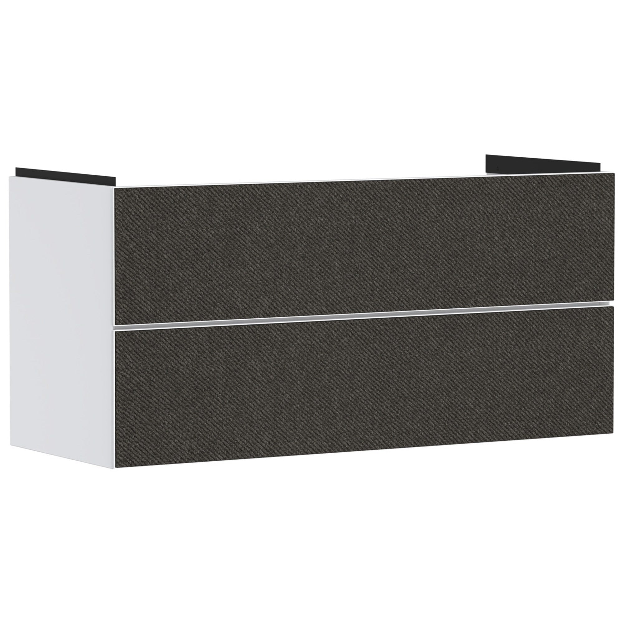 Hansgrohe Xevolos E Lavabo Dolabı 118x47,5 cm 2 Çekmeceli Mat Beyaz-Koyu Gri Tekstil 54184660