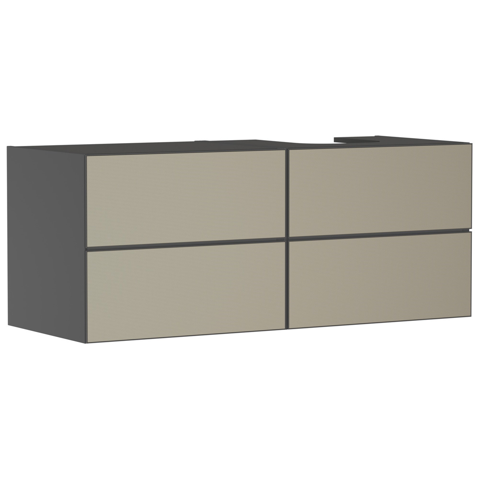 Hansgrohe Xevolos E Lavabo Dolabı 137x55 cm 4 Çekmeceli Konsol İçin Sağ Mat Arduvaz Gri-Desenli Bronz 54241390