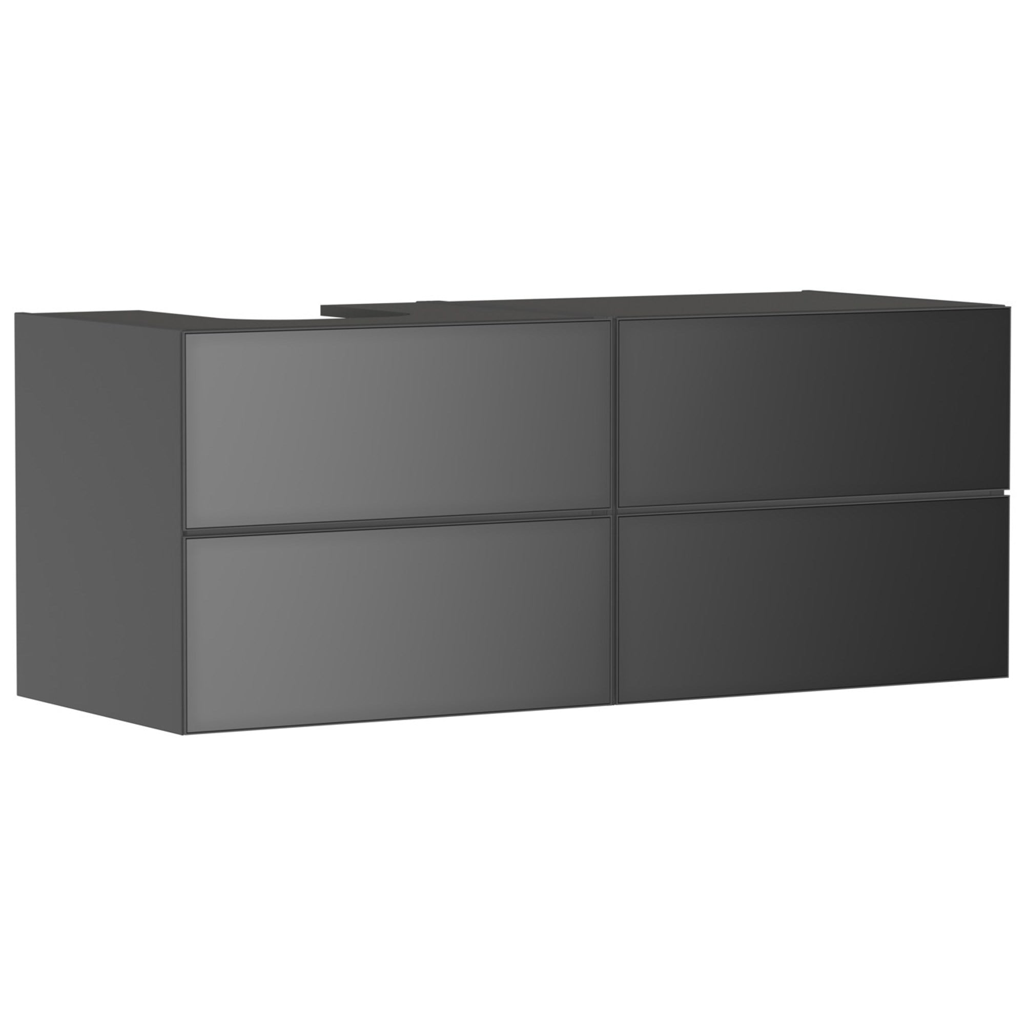 Hansgrohe Xevolos E Lavabo Dolabı 137x55 cm 4 Çekmeceli Konsol İçin Sol Mat Arduvaz Gri-Metalik Arduvaz Gri 54238770