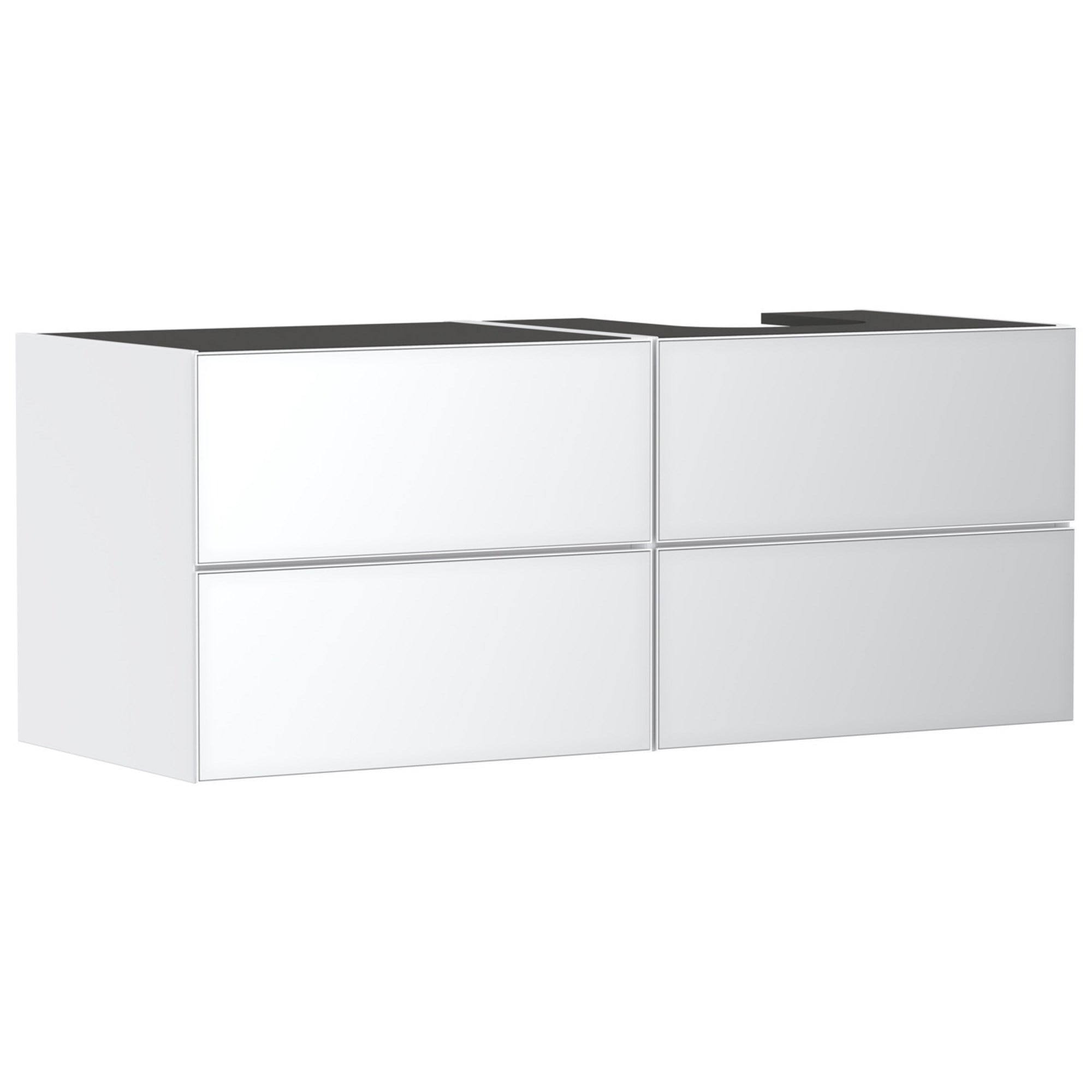 Hansgrohe Xevolos E Lavabo Dolabı 137x55 cm 4 Çekmeceli Konsol İçin Sağ Mat Beyaz-Metalik Beyaz 54239320