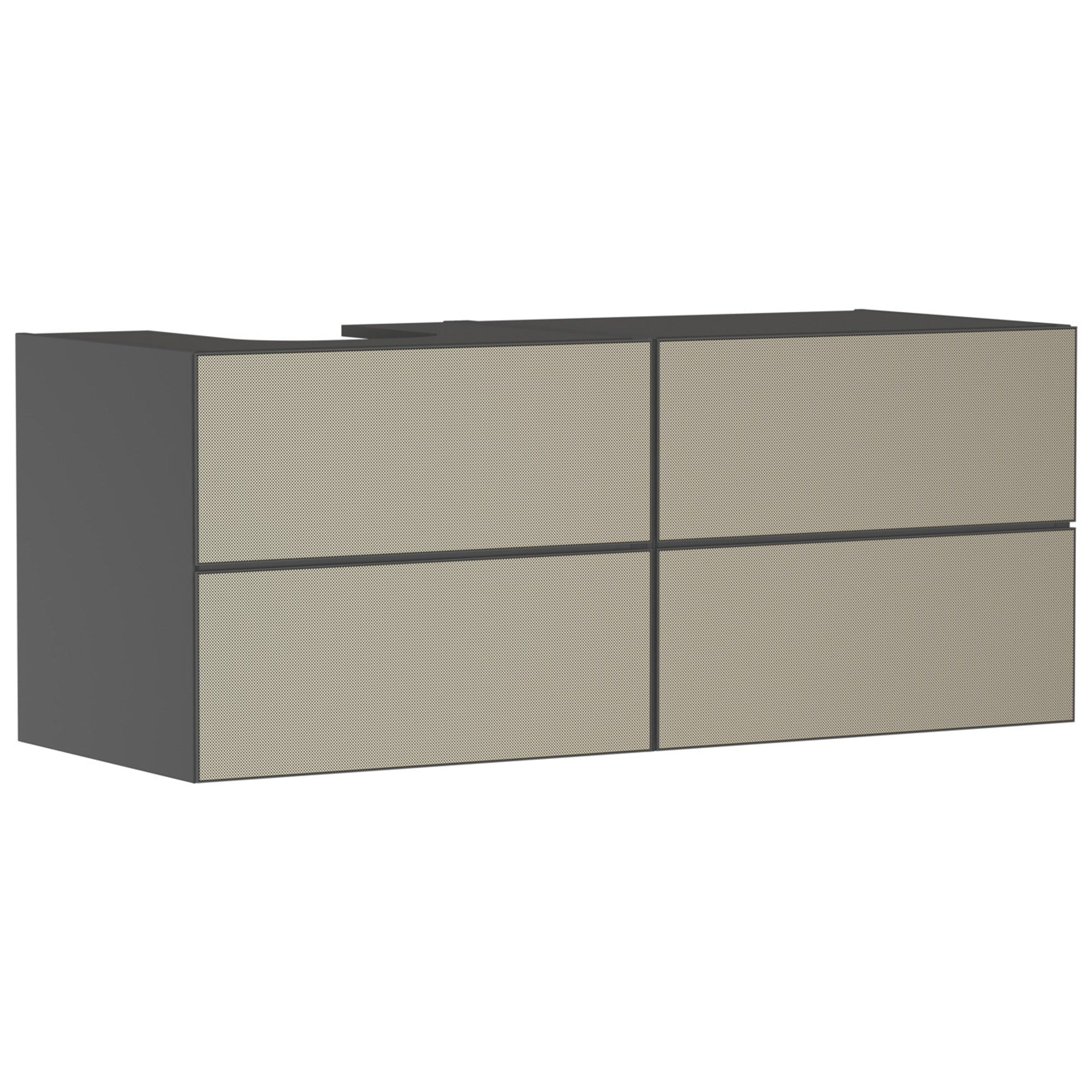Hansgrohe Xevolos E Lavabo Dolabı 137x55 cm 4 Çekmeceli Konsol İçin Sol Mat Arduvaz Gri-Desenli Bronz 54238390