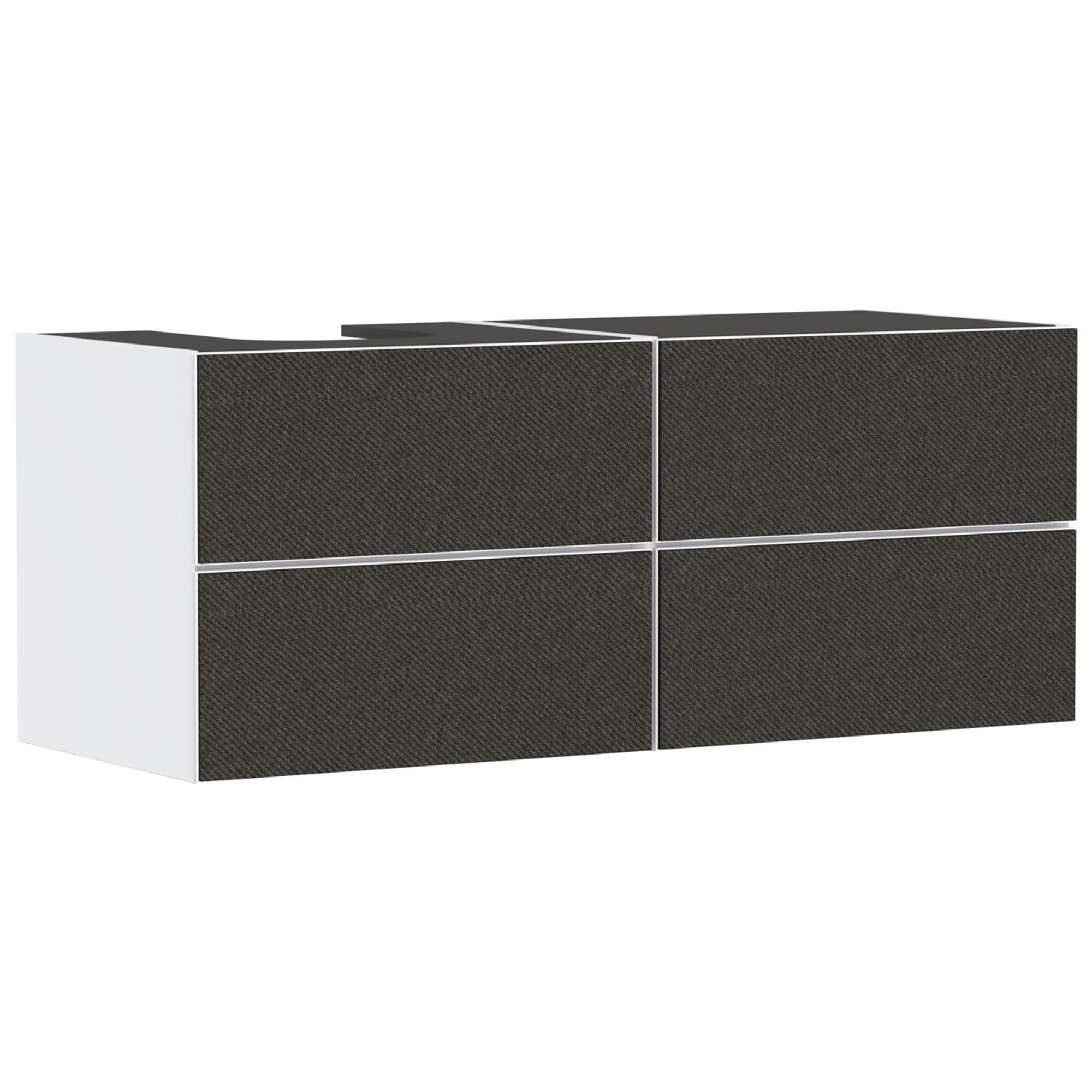 Hansgrohe Xevolos E Lavabo Dolabı 137x55 cm 4 Çekmeceli Konsol İçin Sol Mat Beyaz-Koyu Gri Tekstil 54236660