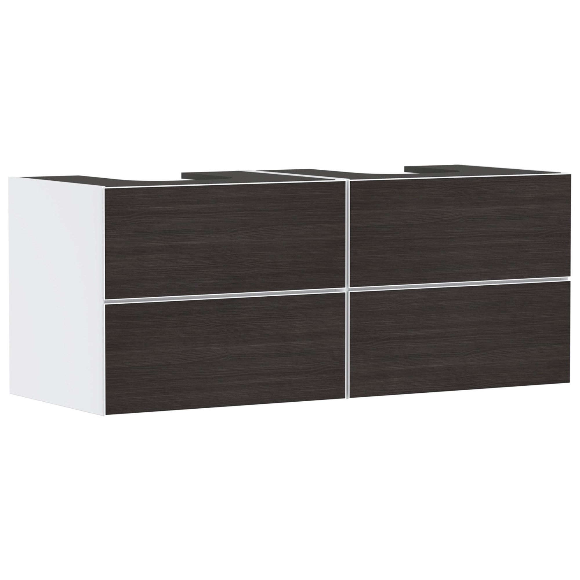 Hansgrohe Xevolos E Lavabo Dolabı 137x55 cm 4 Çekmeceli Konsol İçin Mat Beyaz-Koyu Meşe 54196730