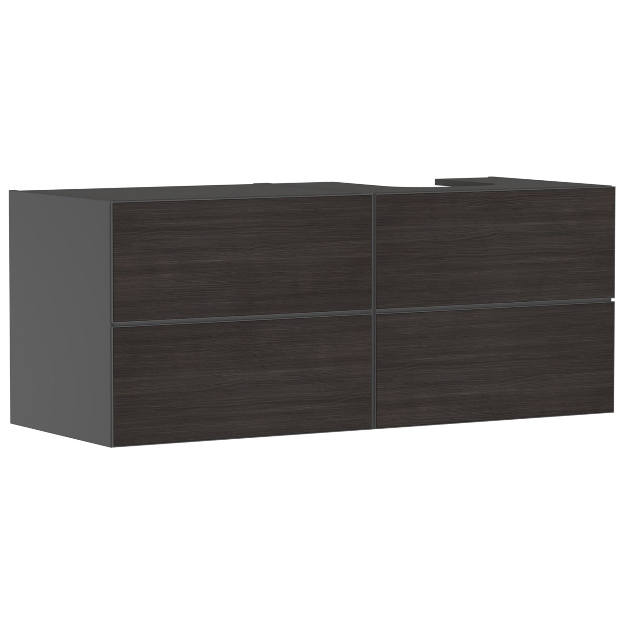 Hansgrohe Xevolos E Lavabo Dolabı 137x55 cm 4 Çekmeceli Konsol İçin Sağ Mat Arduvaz Gri-Koyu Meşe 54241730