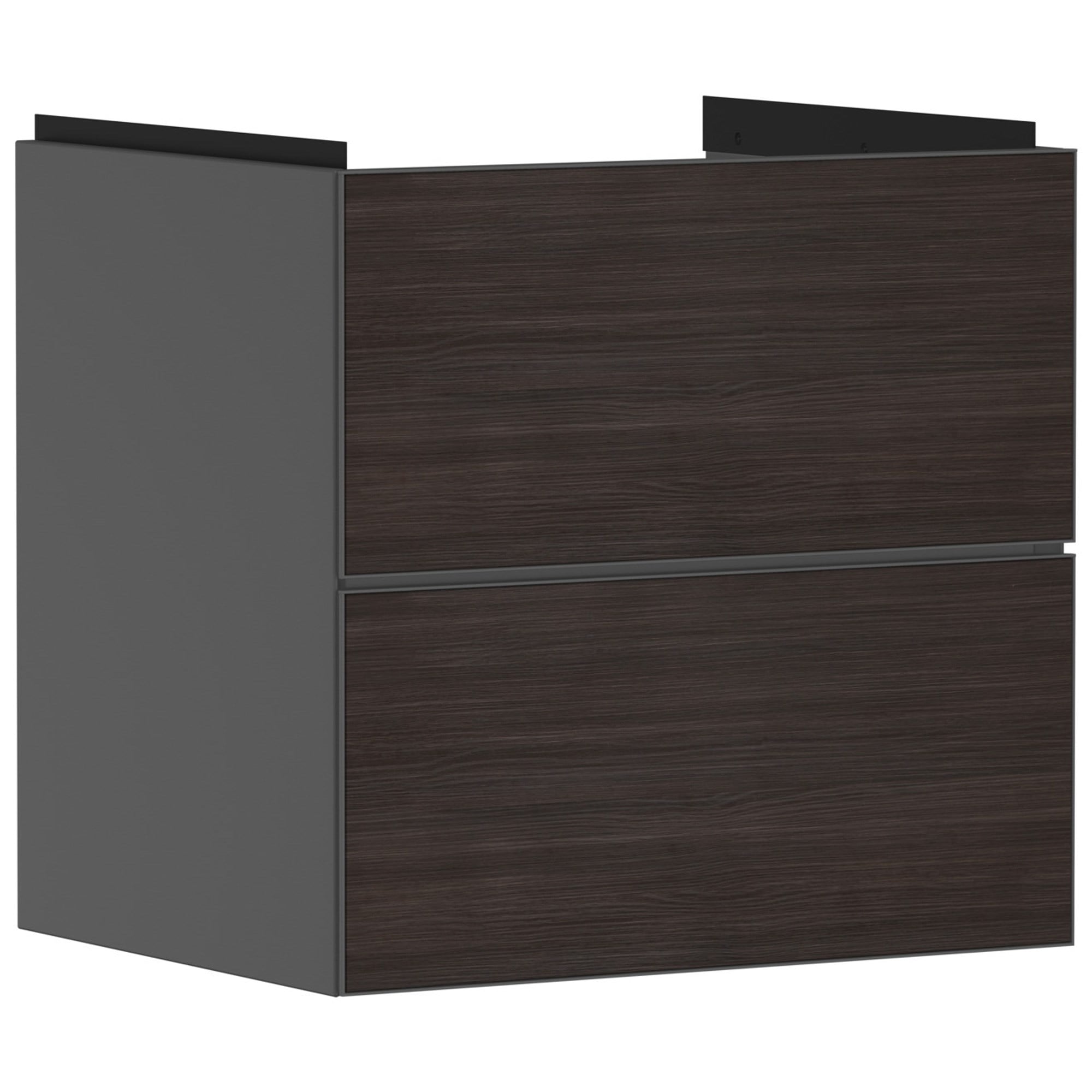 Hansgrohe Xevolos E Lavabo Dolabı 58x47,5 cm 2 Çekmeceli Mat Arduvaz Gri-Koyu Meşe 54177730