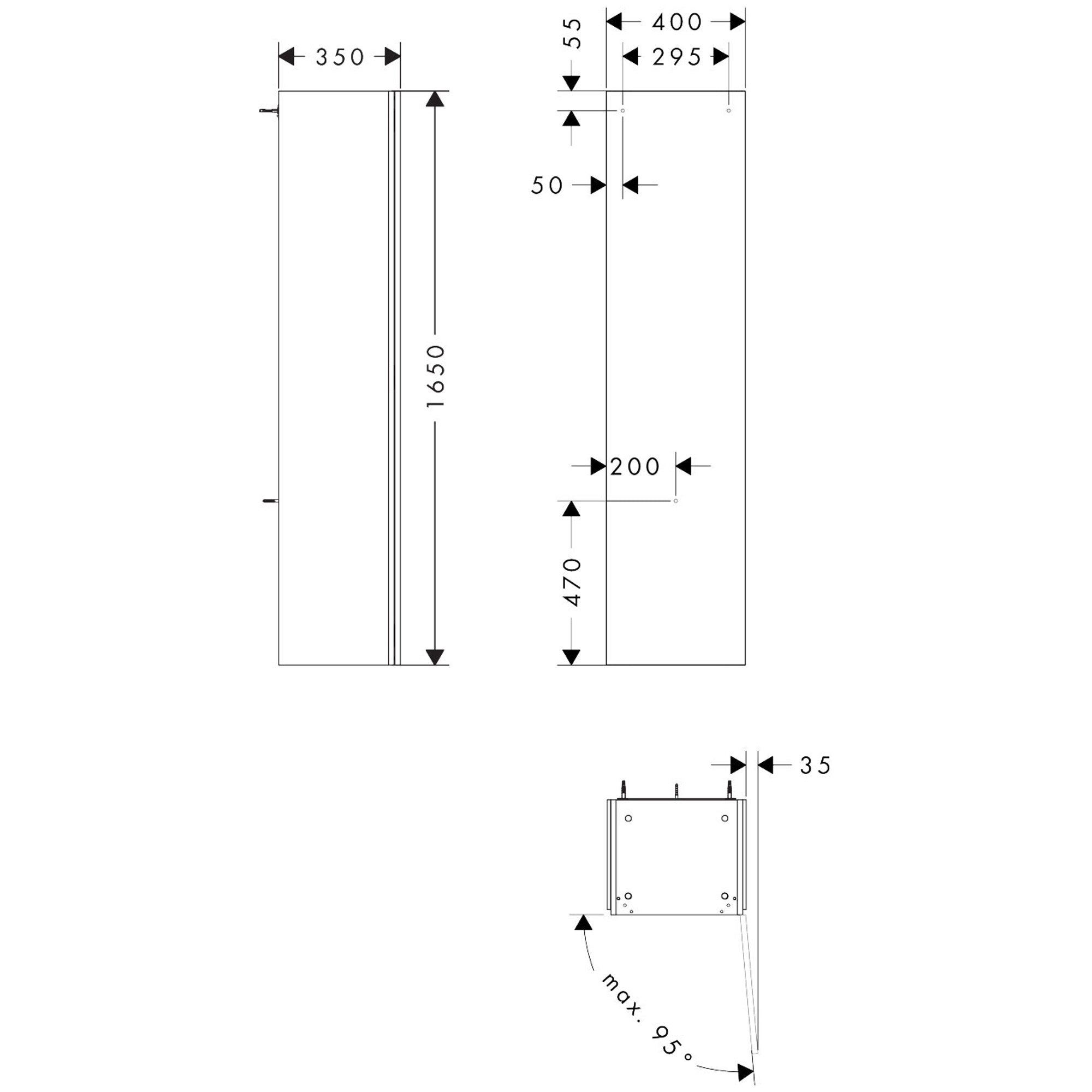 Hansgrohe Xilesa E Banyo Boy Dolabı 40x35 cm Sağ Menteşeli Kaşmir Meşe 54288550
