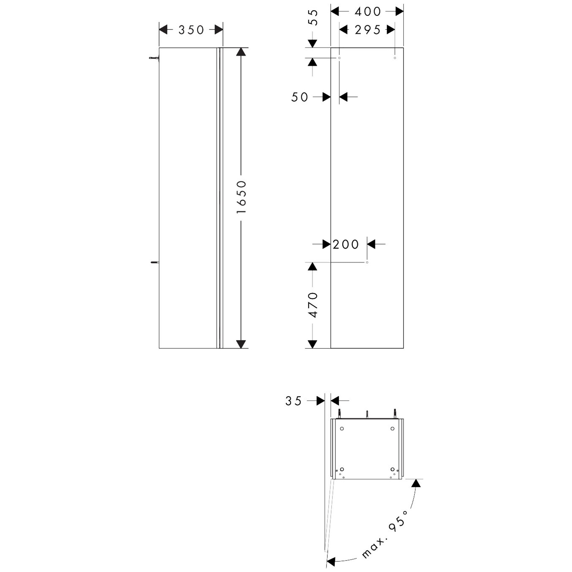 Hansgrohe Xilesa E Banyo Boy Dolabı 40x35 cm Sol Menteşeli Mat Beyaz 54287700