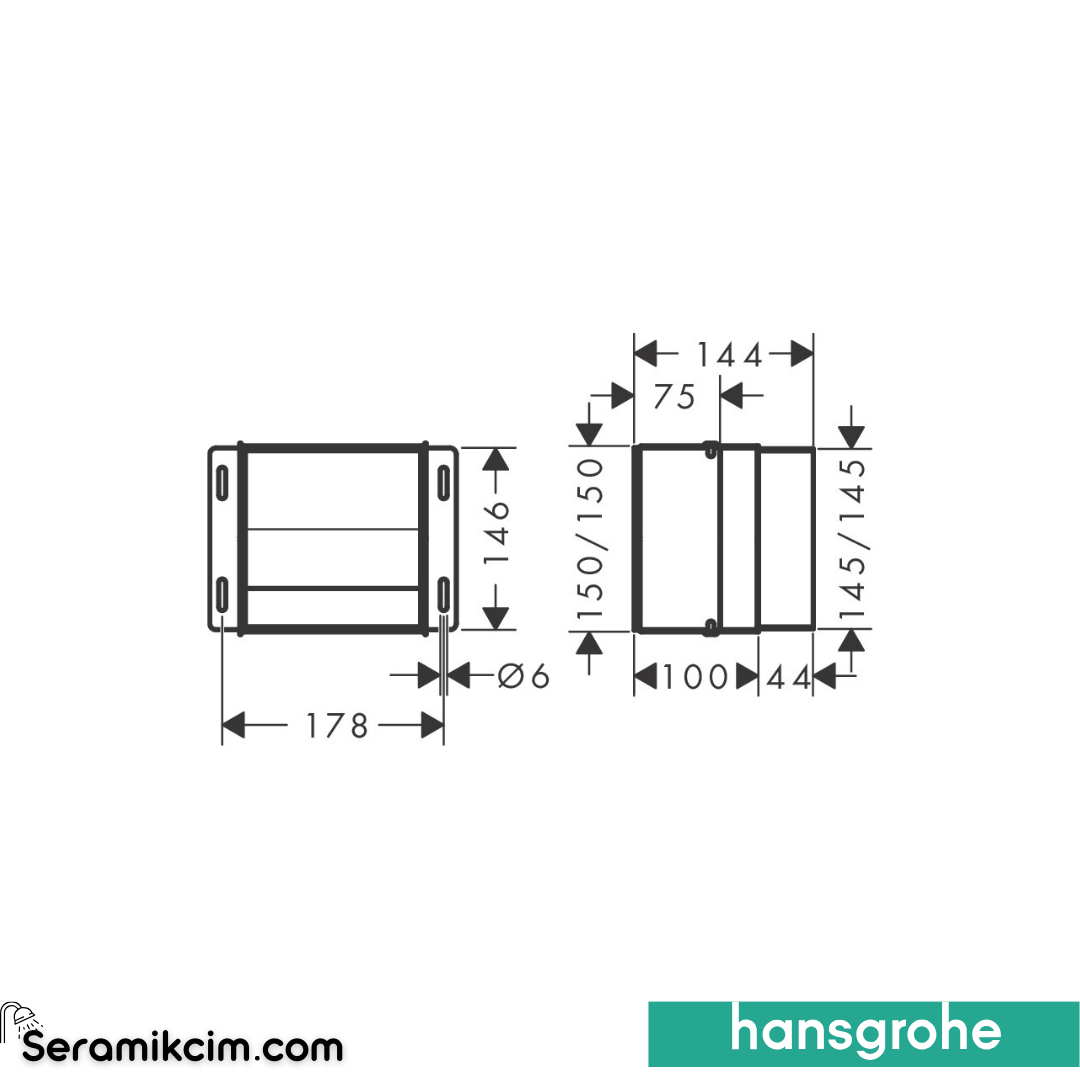 Hansgrohe Xtrastoris Original Ankastre Tuvalet Kağıtlığı 150/150 /140 56065670