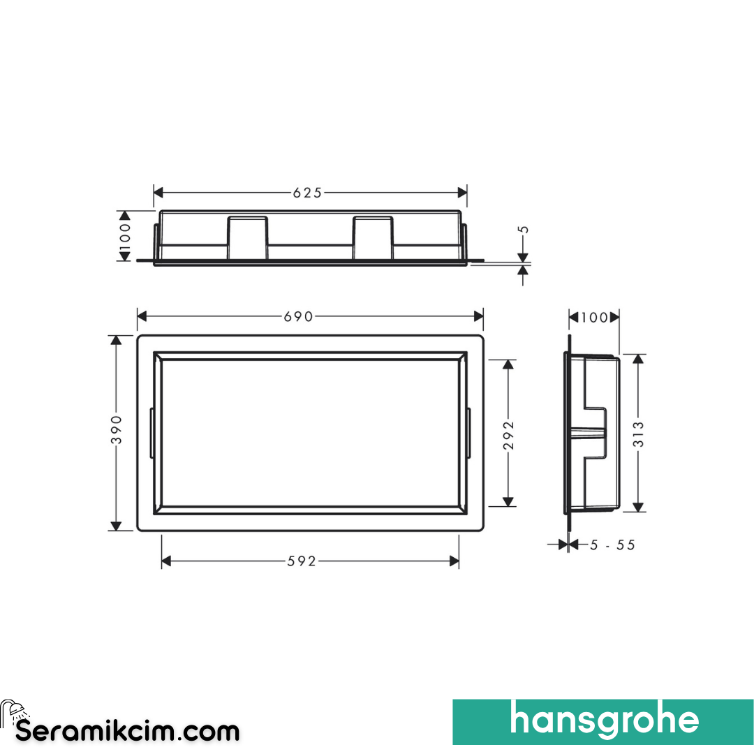 Hansgrohe Xtrastoris Original Duvar Nişi Çerçeveli 30 X 60 X 10 Cm 56064380