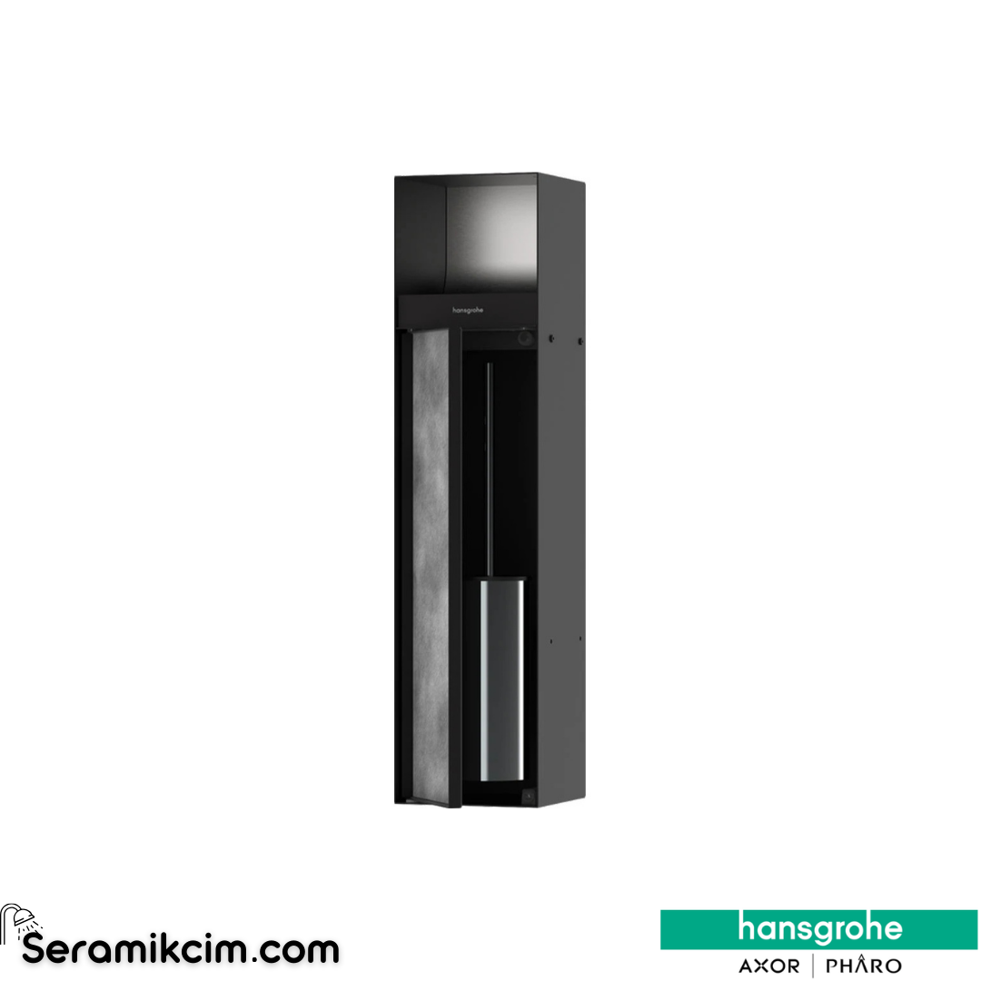 Hansgrohe XtraStoris Rock Satin Siyah Ankastre Tuvalet Fırçalığı ve Kağıtlığı 56062670